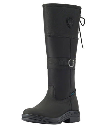 Charcoal coloured Ariat Langdale Waterproof Boots on white background #colour_charcoal