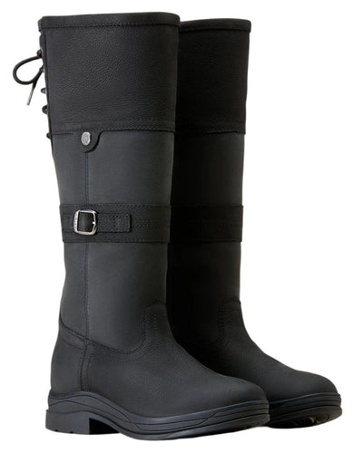 Charcoal coloured Ariat Langdale Waterproof Boots on white background #colour_charcoal