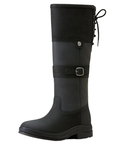 Charcoal coloured Ariat Langdale Waterproof Boots on white background #colour_charcoal