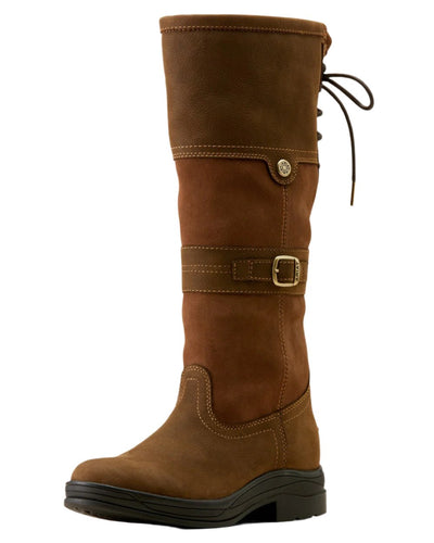 Java coloured Ariat Langdale Waterproof Boots on white background #colour_java