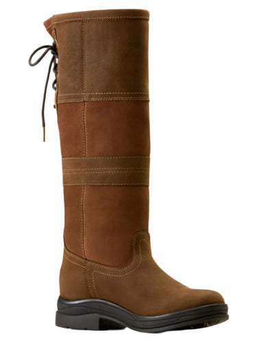 Java coloured Ariat Langdale Waterproof Boots on white background #colour_java