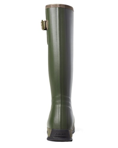 Olive Night coloured Ariat Men's Burford Insulated Wellington Boots on white background #colour_olive-night