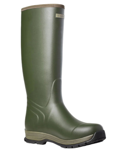 Olive Night coloured Ariat Men's Burford Insulated Wellington Boots on white background #colour_olive-night