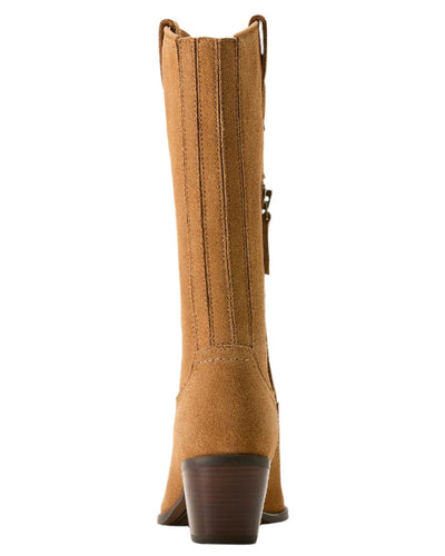 Carmel Suede Coloured Ariat Womens Addison Boot on white background #colour_carmel-suede