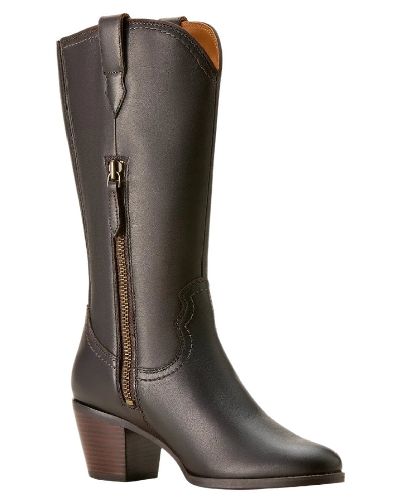 Chocolate Truffle Coloured Ariat Womens Addison Boot on white background 