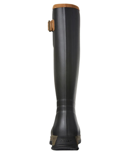 Brown coloured Ariat Womens Burford Wellington Boots on white background #colour_brown