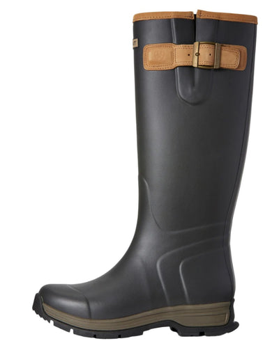 Brown coloured Ariat Womens Burford Wellington Boots on white background #colour_brown