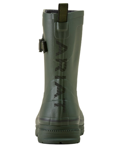 Dark Olive coloured Ariat Womens Burford Wellington Boots on white background #colour_dark-olive