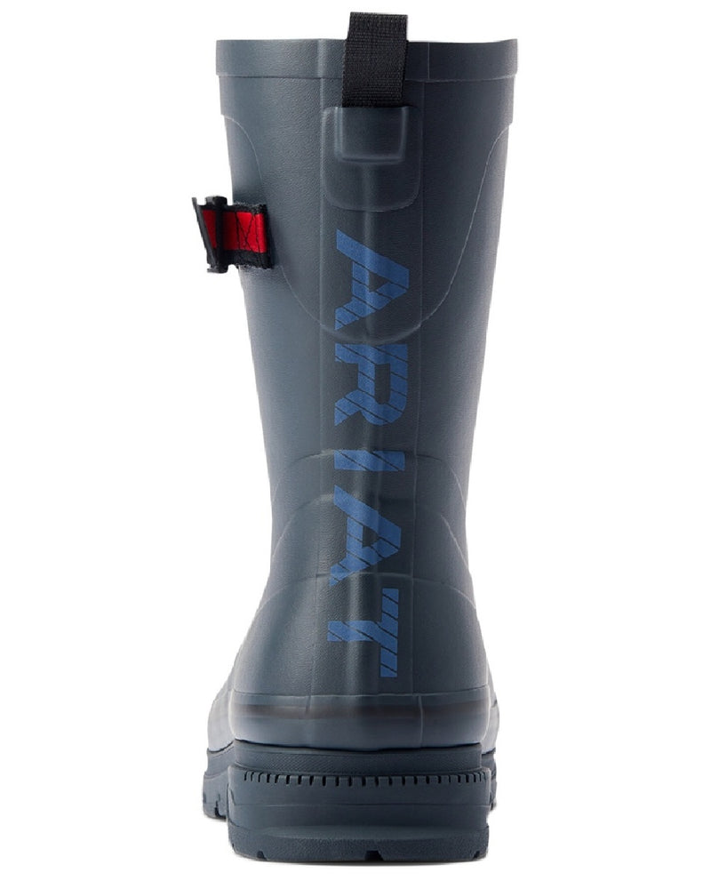 Navy coloured Ariat Womens Burford Wellington Boots on white background 