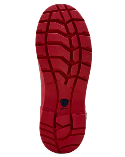 Team Red coloured Ariat Womens Burford Wellington Boots on white background #colour_team-red