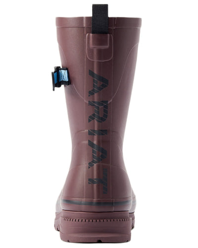 Maroon coloured Ariat Womens Kelmarsh Mid Rubber Wellington Boots on white background #colour_maroon
