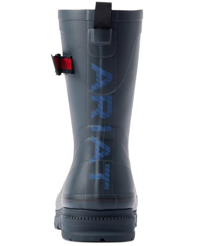 Navy coloured Ariat Womens Kelmarsh Mid Rubber Wellington Boots on white background #colour_navy