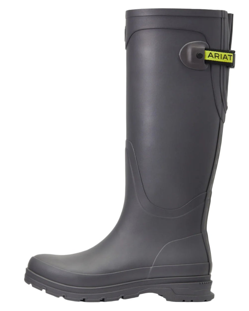 Grey coloured Ariat Womens Kelmarsh Wellington Boots on White background 