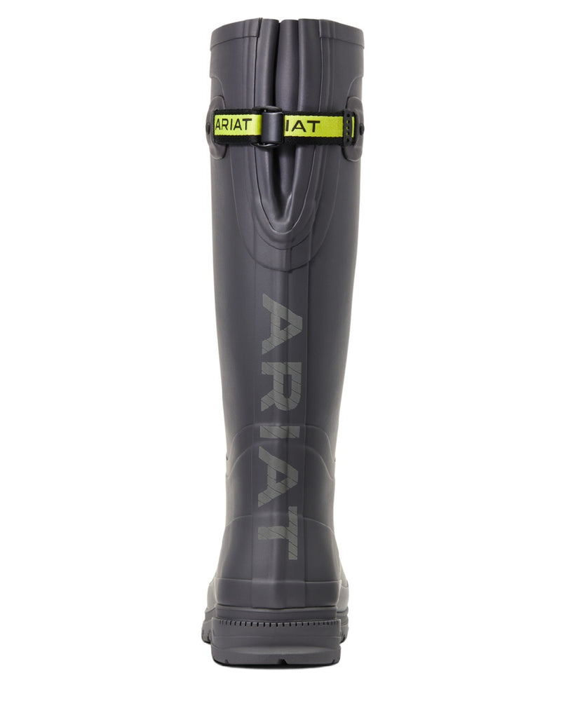 Grey coloured Ariat Womens Kelmarsh Wellington Boots on White background 