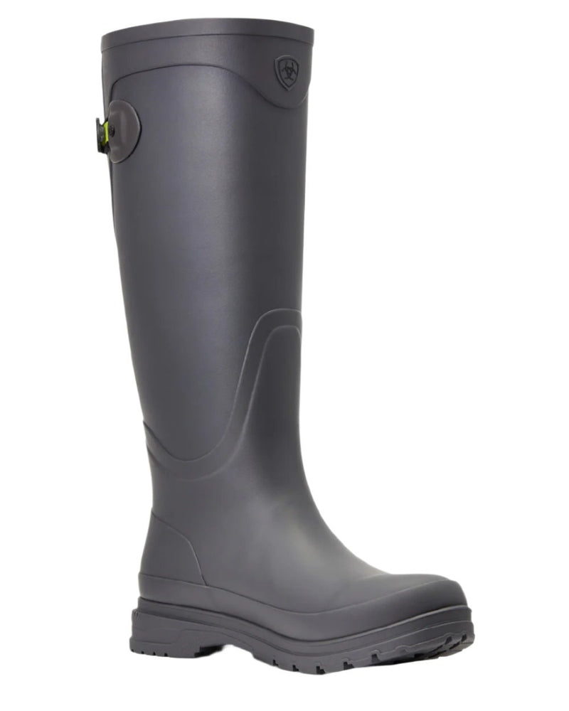 Grey coloured Ariat Womens Kelmarsh Wellington Boots on White background 