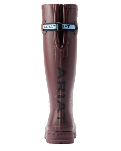 Maroon coloured Ariat Womens Kelmarsh Wellington Boots on White background #colour_maroon