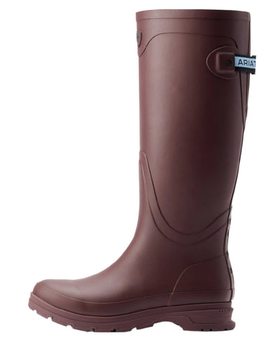 Maroon coloured Ariat Womens Kelmarsh Wellington Boots on White background #colour_maroon