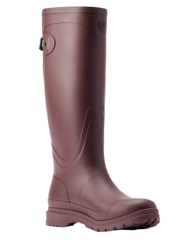 Maroon coloured Ariat Womens Kelmarsh Wellington Boots on White background #colour_maroon