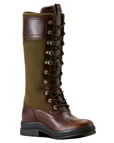 Tobacco Brown Coloured Ariat Womens Wythburn II Waterproof Boots On A White Background #colour_tobacco-brown