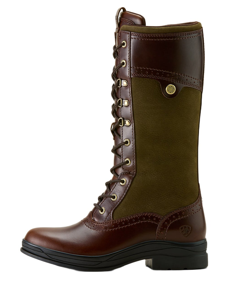 Tobacco Brown Coloured Ariat Womens Wythburn II Waterproof Boots On A White Background 