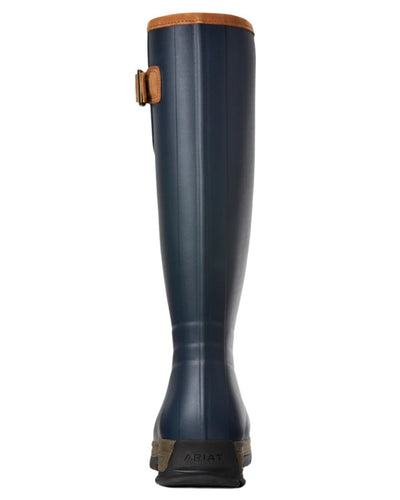 Navy coloured Ariat Womens Burford Wellington Boots on white background #colour_navy