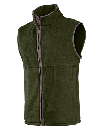 Khaki Coloured Baleno Harvey Fleece Gilet on white background #colour_khaki