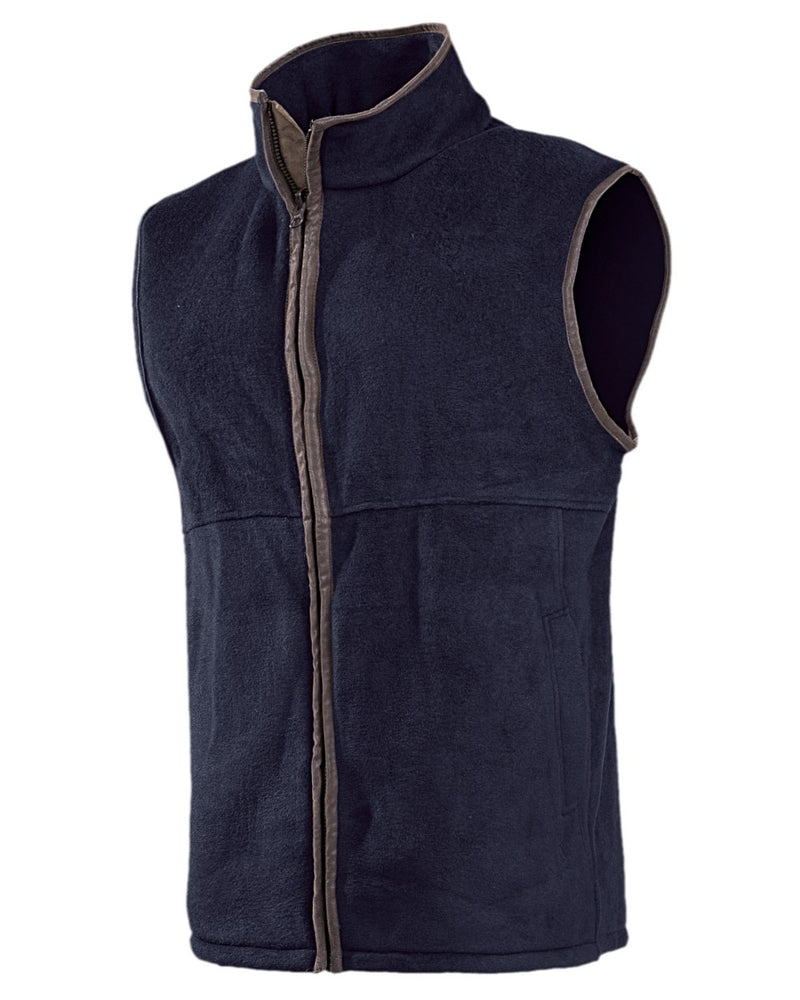 Navy Blue Coloured Baleno Harvey Fleece Gilet on white background 