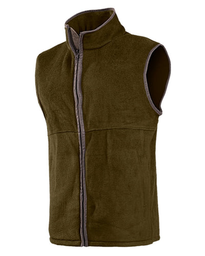 Olive Coloured Baleno Harvey Fleece Gilet on white background #colour_olive