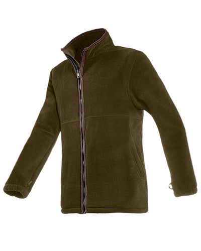 Olive Coloured Baleno Henry Fleece Jacket on white background #colour_olive