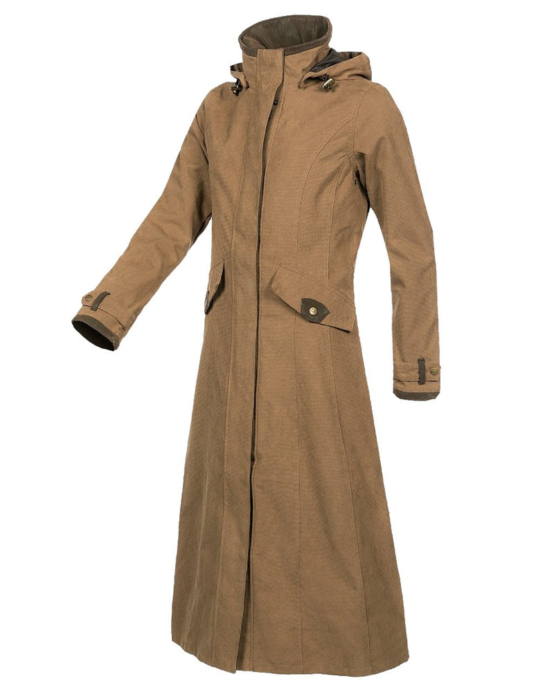 Camel Coloured Baleno Kensington Long Waterproof Coat On A White Background 