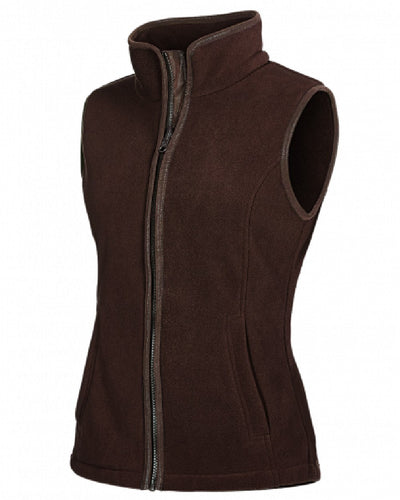 Chocolate coloured Baleno Sally Ladies Fleece Gilet on white background #colour_chocolate