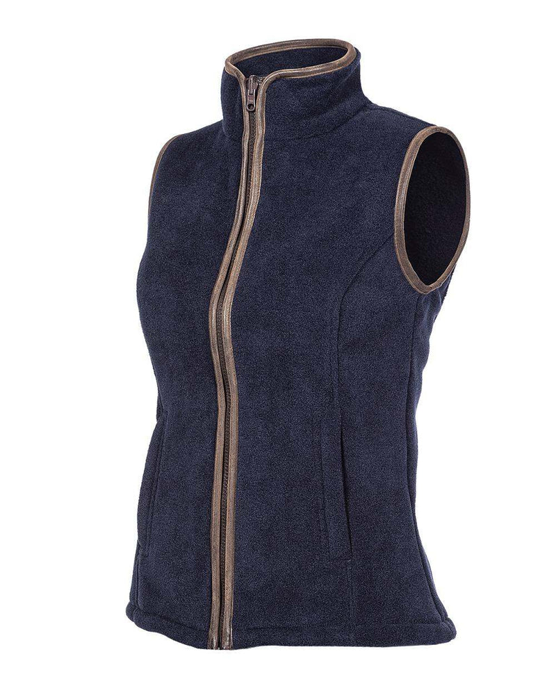 Navy Blue coloured Baleno Sally Ladies Fleece Gilet on white background 