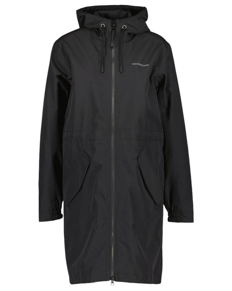 Black Coloured Didriksons Marta Womens Parka 3 On A White Background 