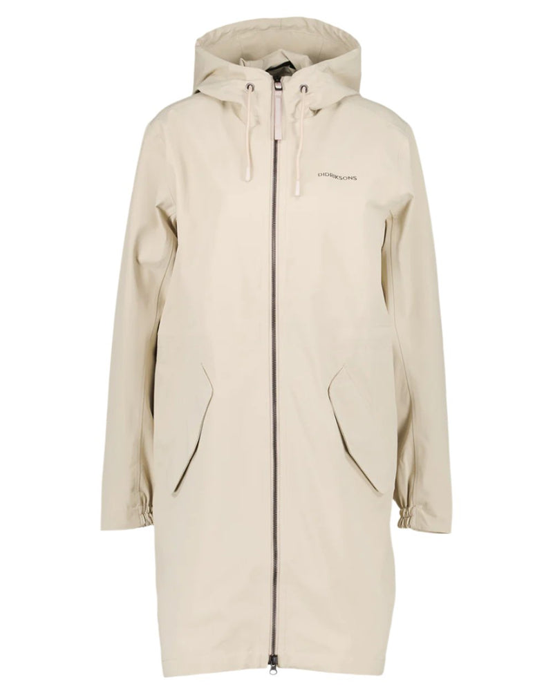 Clay Beige Coloured Didriksons Marta Womens Parka 3 On A White Background 