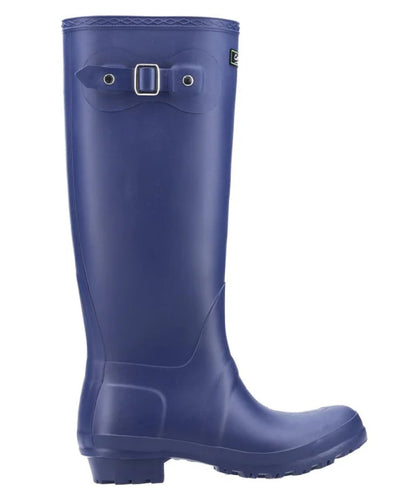 Navy coloured Cotswold Sandringham Buckle Strap Wellingtons on white background #colour_navy