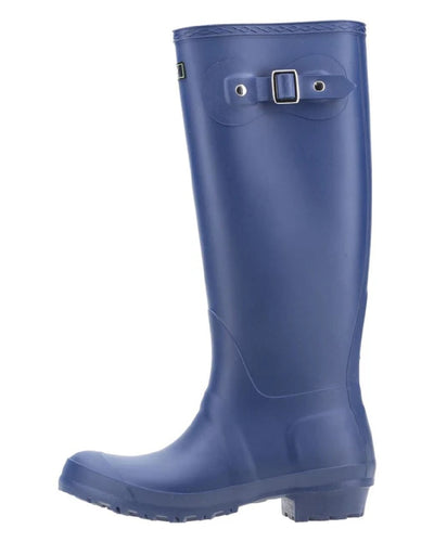 Navy coloured Cotswold Sandringham Buckle Strap Wellingtons on white background #colour_navy