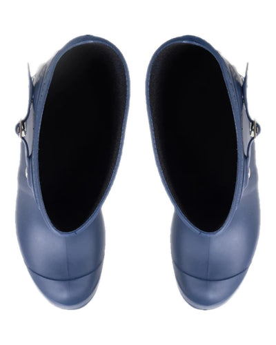 Navy coloured Cotswold Sandringham Buckle Strap Wellingtons on white background #colour_navy