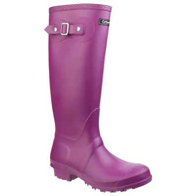 Cotswold Sandringham Buckle Strap Wellingtons in Berry #colour_berry