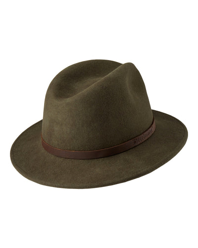 Green Coloured Deerhunter Adventurer Felt Hat on white background #colour_green