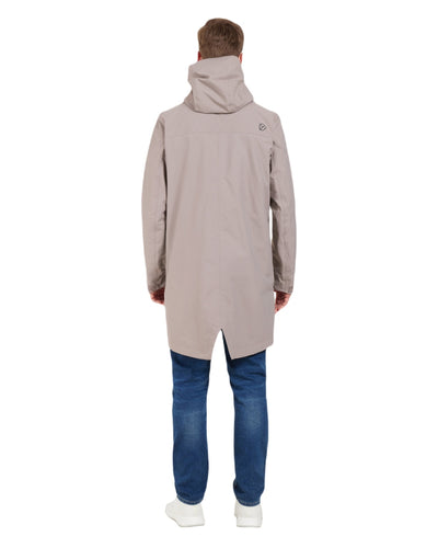 Ash Brown coloured Didriksons Andreas Unisex Parka 2 on white background #colour_ash-brown