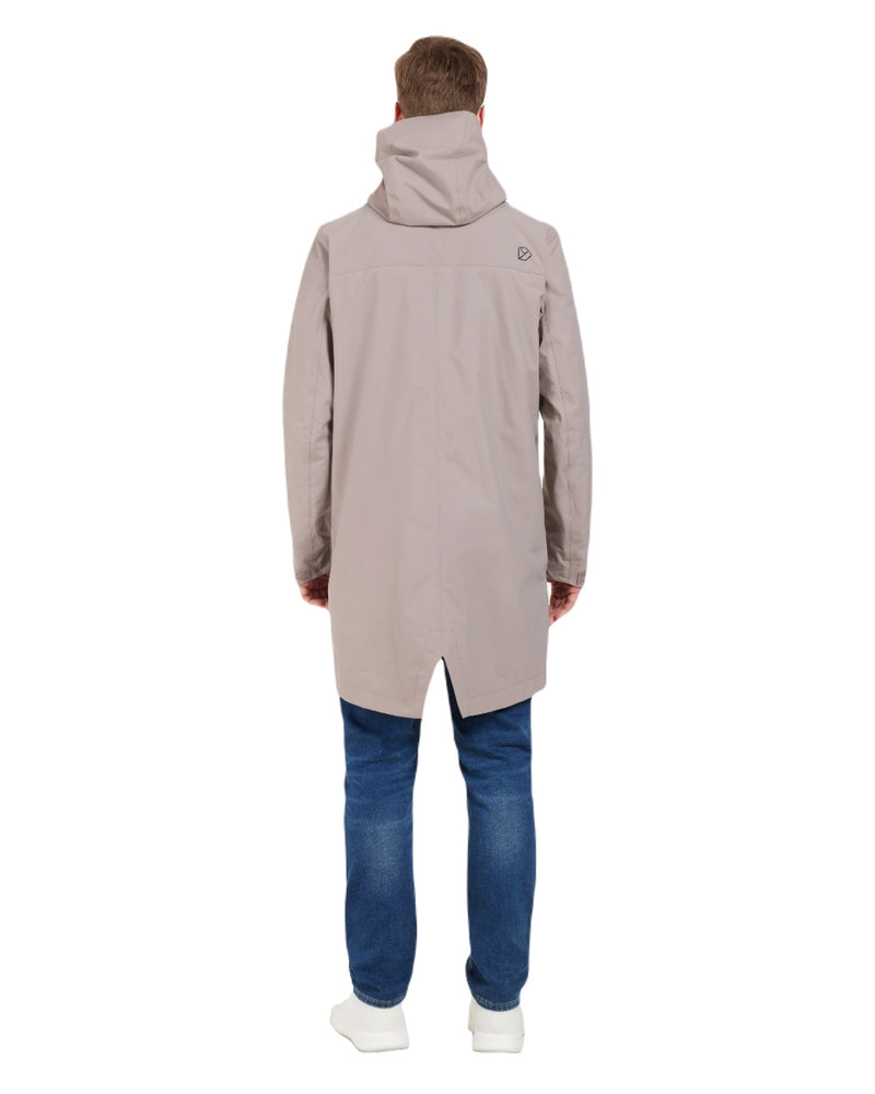 Ash Brown coloured Didriksons Andreas Unisex Parka 2 on white background 