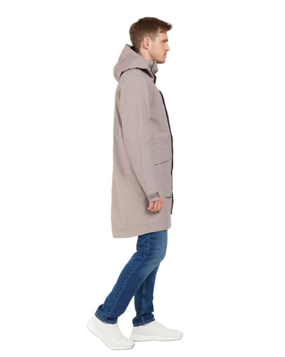 Ash Brown coloured Didriksons Andreas Unisex Parka 2 on white background #colour_ash-brown