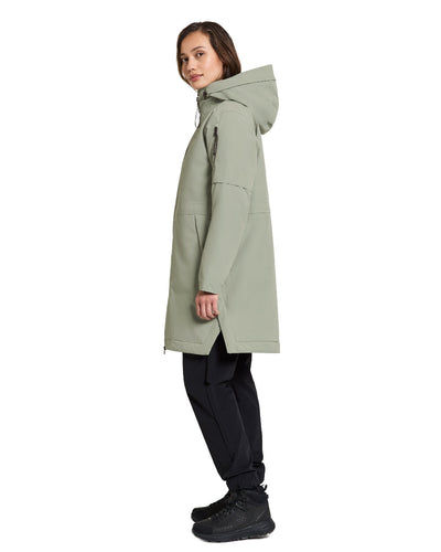 Wilted Leaf Coloured Didriksons Ella Womens Parka 2 On A White Background #colour_wilted-leaf