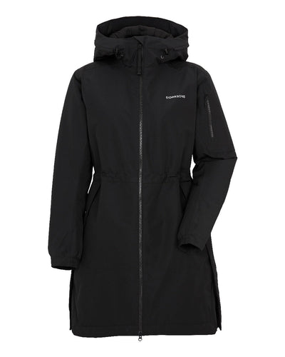 Black Coloured Didriksons Ella Womens Parka 2 On A White Background #colour_black