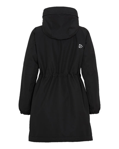 Black Coloured Didriksons Ella Womens Parka 2 On A White Background #colour_black