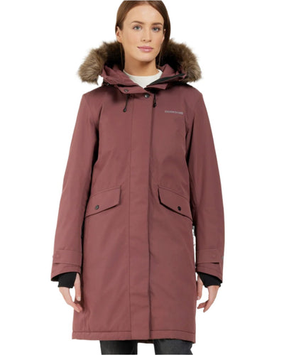 Old Rust Coloured Didriksons Erika Ladies Padded Waterproof Parka 3 On A White Background #colour_old-rust