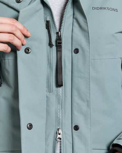 Factory Blue coloured Didriksons Frida Womens Parka 7 on white background #colour_factory-blue