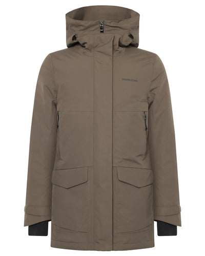 Mocha Brown coloured Didriksons Frida Womens Parka 7 on white background #colour_mocha-brown