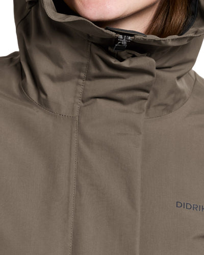 Mocha Brown coloured Didriksons Frida Womens Parka 7 on white background #colour_mocha-brown