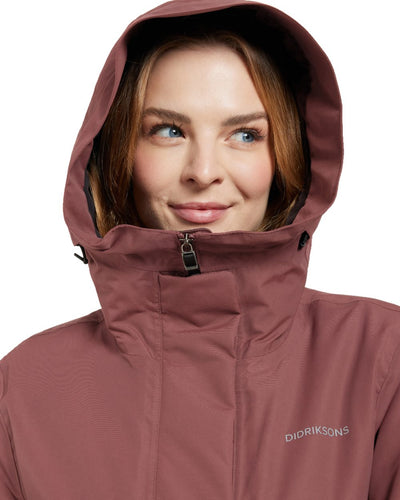 Old Rust coloured Didriksons Frida Womens Parka 7 on white background #colour_old-rust